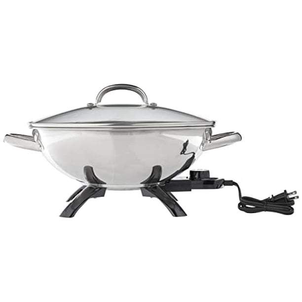 Wok électrique Presto 21-680 – Inox, Verre Trempé, 1500W, 14″ – Neuf (sans Emballage)