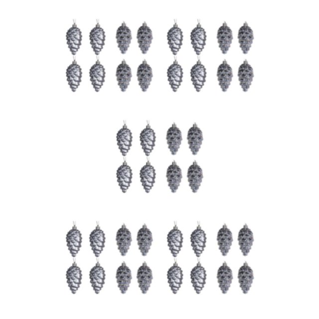 Redempat 8pcs Festive Christmas Decorations For Tree 8Pcs In 1 Pack ABS Plastic Pine Tree Hanging Pine Cone Decorations Dark Grey 5Set