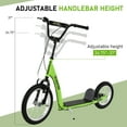 thumbnail image 5 of ALPULON 220 LBS Kick Scooter with Adjustable Handlebar, Ride On Toy for Kids 5+, 16" Inflatable Wheels, Dual Brakes, Green, 5 of 8