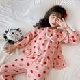 thumbnail image 2 of Pijamas de algodón de manga larga para niñas y niños, ropa de dormir para niñas, conjuntos de Pijamas para adolescentes, trajes de noche para niños, 2 of 4
