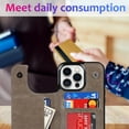 thumbnail image 5 of Dteck Embossed Flower Pattern Wallet Case for iPhone 13 Pro Max,Magnetic Leather Card Slots Women Girl Case Shockproof Kickstand Flip Cover for iPhone 13 Pro Max,Gray, 5 of 8