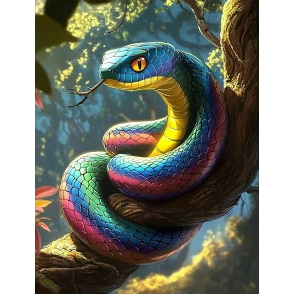 wooden puzzle Colorful Snake Coiled on a Branch Intelligent Game Fit togather a magic Art for home Decoration or Prensent 300 pieces