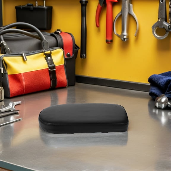 Pretyzoom 1Set Black Rear Bike Seat Cushion with Sturdy Foot Pegs for Enhanced Passenger Comfort
