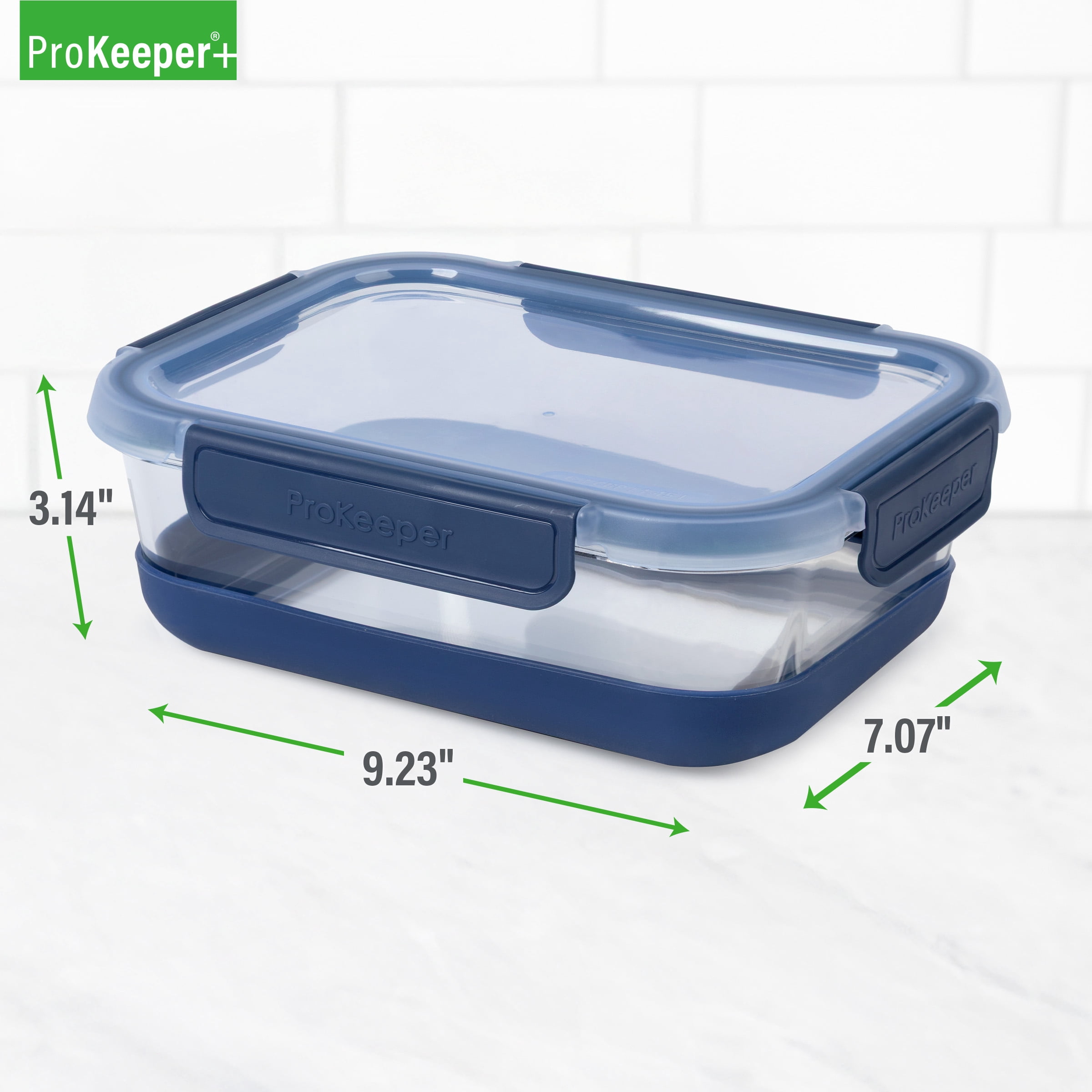 (6 pack) ProKeeper+ 6.1 Cup Glass Food Storage Container with Airtight Silicone Lid