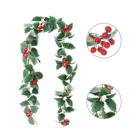 

Christmas Decorations Indoor Christmas Red Berry Garland Flexible Artificial Red Berry Garland Poinsettia Christmas Decorations For Indoor Outdoor Home Decor