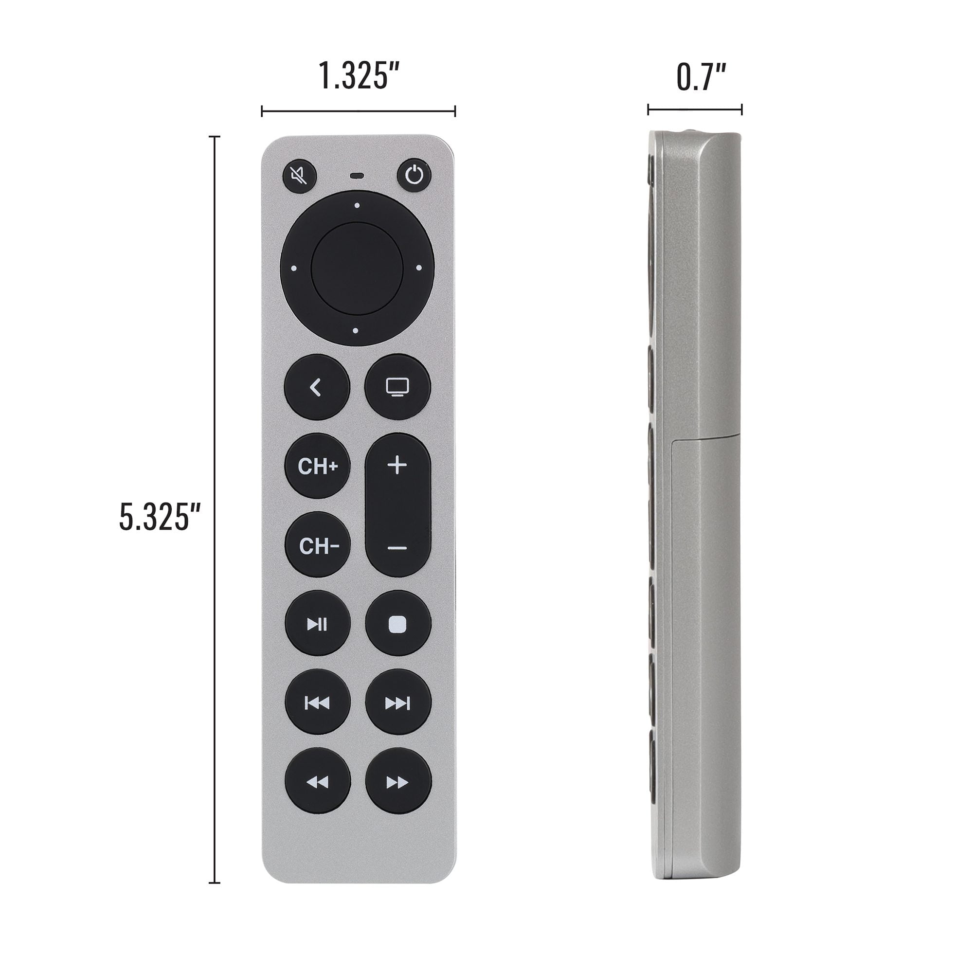 Xtreme Universal Apple TV Remote Replacement for 1st-5th Generation, Controls TV & Apple TV, Large Buttons, Ergonomic Design – Requires 2x AAA Batteries