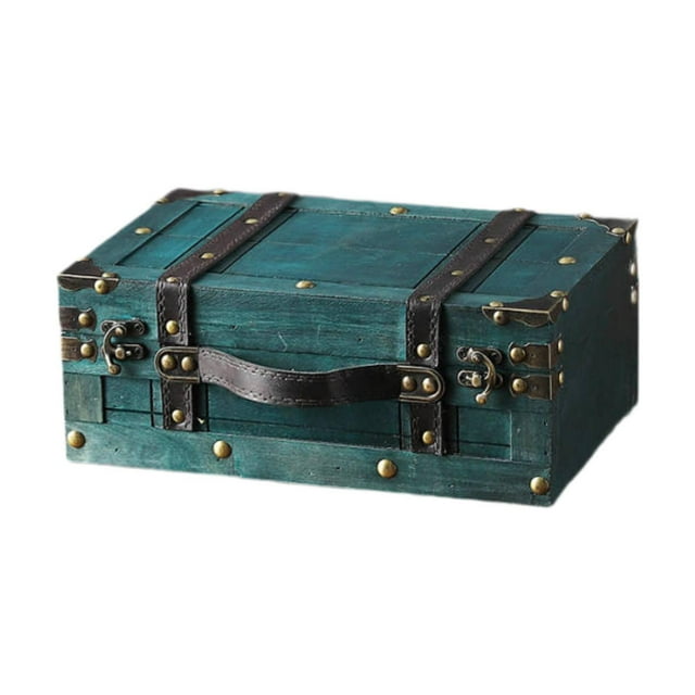 Maleta vintage de madera para decoración del hogar, resistente y decorativa, ideal para viajes, hogar y mujeres. Verde