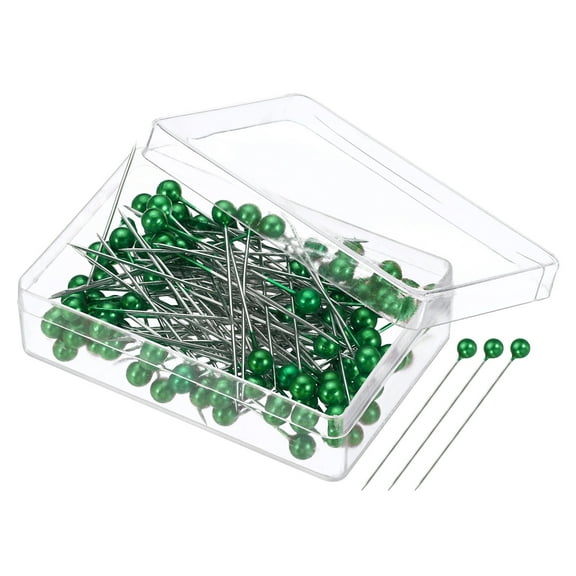 Uxcell Sewing Pins, 1.5 Inch Straight Pin with Plastic Pearlized Ball Head, Green,100Pack