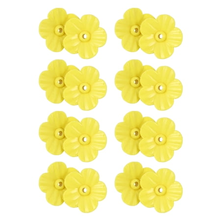 LEORX Hummingbird Feeder Replacement Flowers in Yellow Plastic for Bird Feeding with Craftsmanship 16 Pcs