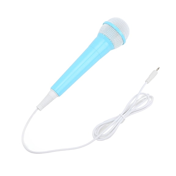 GJX Kids Wired Microphone 3.5Mm Plug Low Distortion Portable Music Toy Children Singing Mic for Karaoke Family Party Microphone for Singing Blue