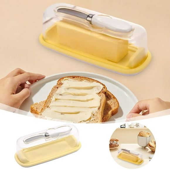 Airtight Kitchen Butter and Cheese Storage Container with Lid for Refrigerator Food Preservation and Countertop Organization