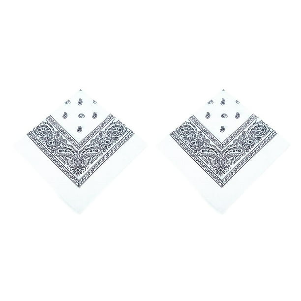 Turbante de poliéster Advancent Pañuelo cuadrado Paisley Blanco 2Conjunto