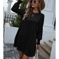 thumbnail image 6 of LLYwey s Western Dresses for Women Spring and Round Neck Dots Solid Color Long Sleeve Closed Dress New Casual Dresses Black S, 6 of 6