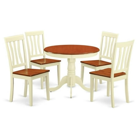 East West Furniture Antique 5-piece Wood Kitchen Table and Chairs in Cherry