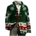 thumbnail image 7 of hlysgo Men's Vintage Christmas Blazer Casual Snowflake Reindeer Graphic Single Breasted Corduroy Suit Jacket Winter Holiday Party Blazer Green XXXL, 7 of 7