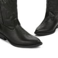 thumbnail image 5 of Pennysue Women's Western Cowboy Boots Black Mid-Calf Pointed Toe Booties For Girl 6.5M, 5 of 7