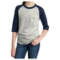 thumbnail image 2 of Yellow Rooster Youth Colorblock Raglan Jersey Heather Grey/ Navy M, 2 of 7
