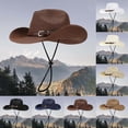 thumbnail image 3 of FUZHIQ Womens Mens Wide Brim Straw Panama Hat Fedora Summer Beach Sun Hats UPF Straw Hat for Women,One Size, 3 of 4