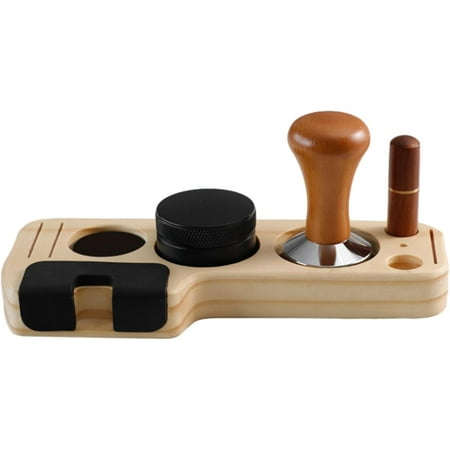 

SLGHLSAHG Espresso Accessories Kits Espresso Tamping Stand Set Barista Part Multipurpose Coffee Tamper Distributor and Stirrer for Counters Shop Cafe Pine Wood 58mm A26533
