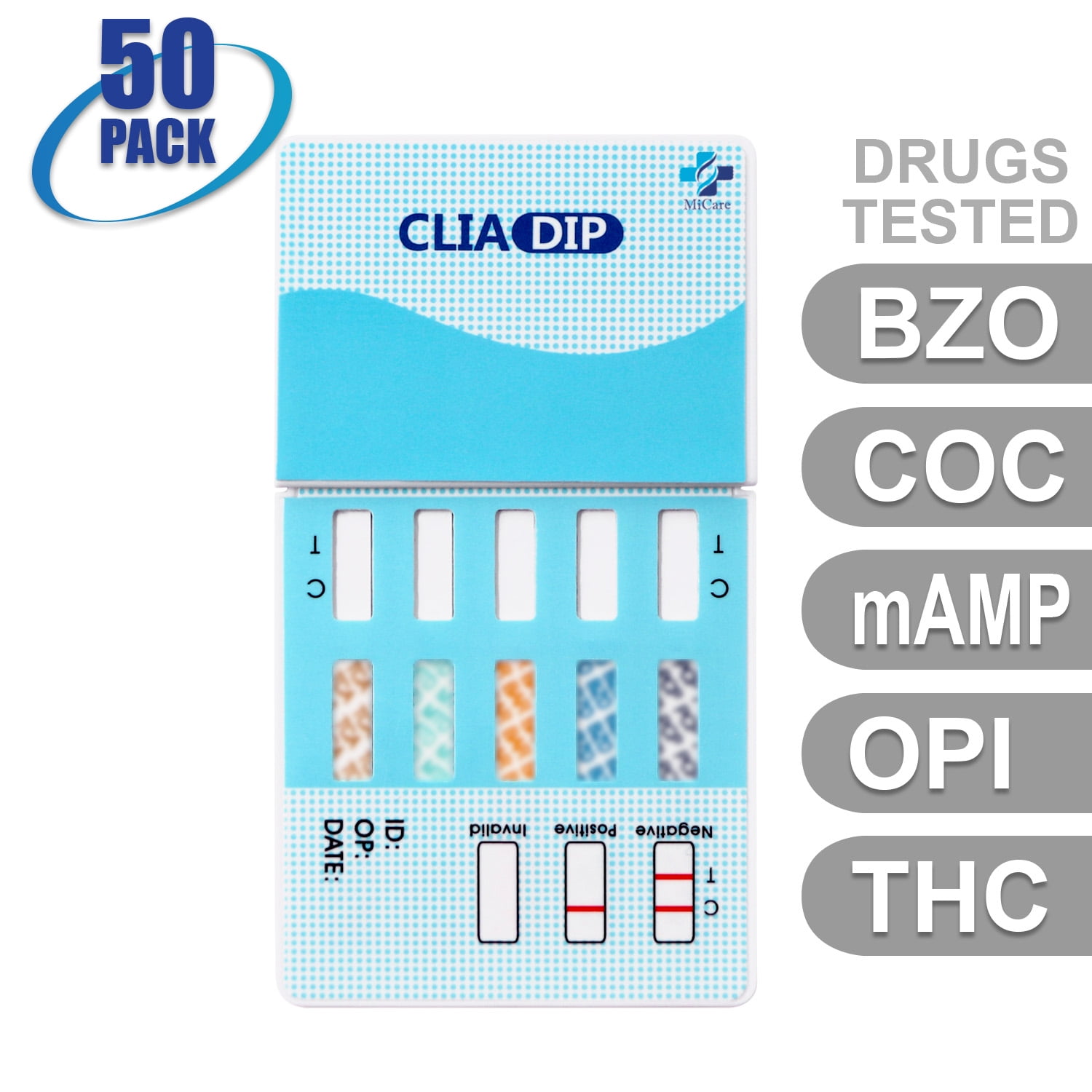Mintegrity [50pk] 5Panel Dip Card Instant Urine Drug Test BZO, COC