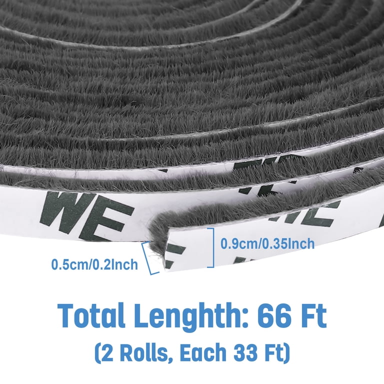 Armscye Brush Felt Weather Stripping, 32.8 Feet, Gray photo 7