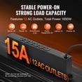 thumbnail image 4 of STAWAY 19" 1U PDU Power Strip with 12 Outlets, 15A Surge Protection, Overload Safety, Perfect for Rack Mount, Durable Metal, 6FT Cord, 4 of 9