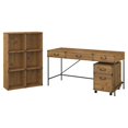 thumbnail image 1 of Bureau 60W avec Organisateur et Armoire en Pin Doré, 1 of 7