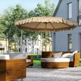 thumbnail image 2 of Outsunny Parasol de Patio 9 Pi avec Inclinaison, Manivelle, Parasol d'Extérieur, Kaki, 2 of 10