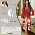thumbnail image 6 of Yuyamidu Santa Robes for Women Plus Size XL Sexy Long Sleeves Bathrobe Sleepwear Music Note Kimono Dress Women's Robe Lightweight Long Nightgown Christmas Dressing Gown Robe, Red, 6 of 7