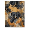 thumbnail image 3 of Designart "Minimalistic Pansies in Black and Yellow II" Floral Print on Natural Pine Wood, 3 of 5