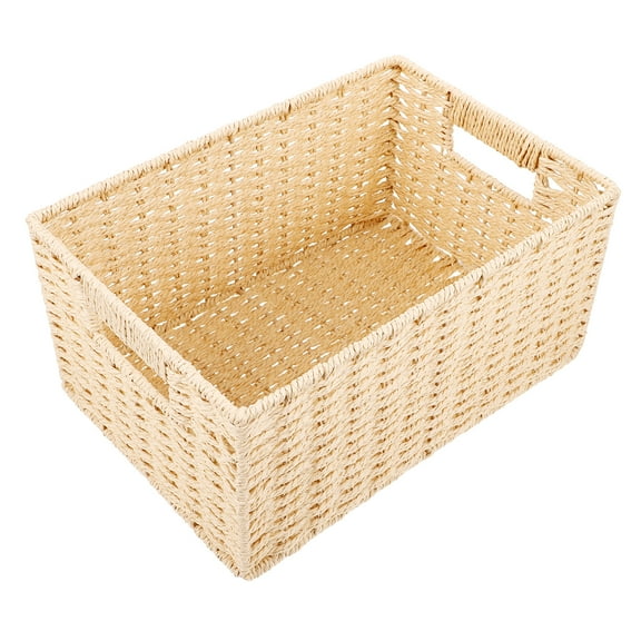 EXHUMKY 1Pc BERTDOMD Woven Storage Basket Desk Organizer for Home Office Storage and Interior Decoration Solution