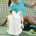 thumbnail image 6 of Vsenkes Badminton Bag Backpack Shoulder Bag Tennis Rackets Bag for Badminton Rackets White Gold, 6 of 9