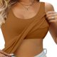 thumbnail image 2 of Camisetas sin mangas de algodón para mujer con sujetador incorporado 2025 Camiseta sin mangas de verano - Camisetas acolchadas para entrenar, S-XL, 2 of 4