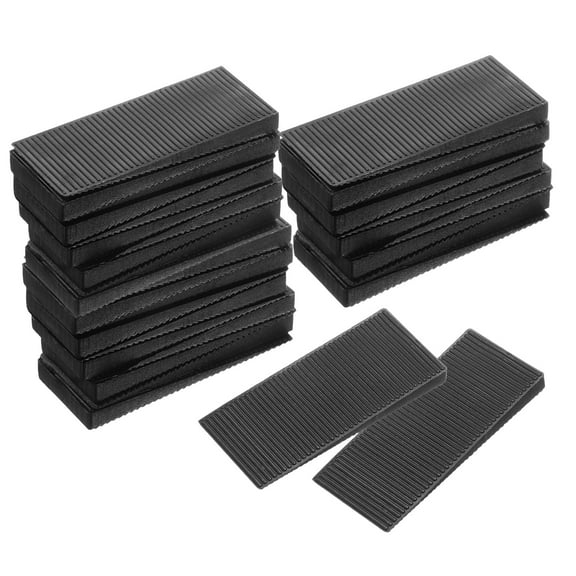 Furniture Levelers, 32 Pack Furniture Wedges, Black Plastic Wedges Shims for DIY Furniture (60 x 26 x 6mm)