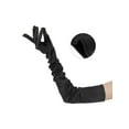 thumbnail image 3 of INSPIRE CHIC Women's Satin Extra Long Gloves Arm Length Full Fingers 1920s Evening Gloves for Dancing Party Black One Size, 3 of 6