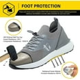 thumbnail image 3 of Waterproof Steel Toe Shoes For Men Women Lightght Slip Resistant Comfortable Fety Work Sneakers Construction, 3 of 5