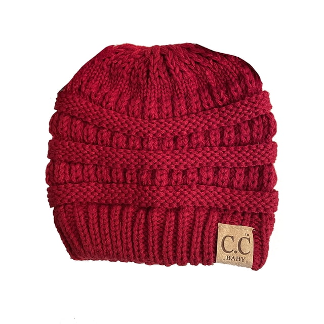 Gravity Threads Bonnet Tricoté Uni Exclusif pour Bébé - Rouge