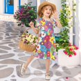 thumbnail image 4 of FORMRS Girls Short Sleeve Dress Summer Casual Round Neck A-line Beach Sundress, Sizes 2T-8T, Whimsical Floral, 4 of 8