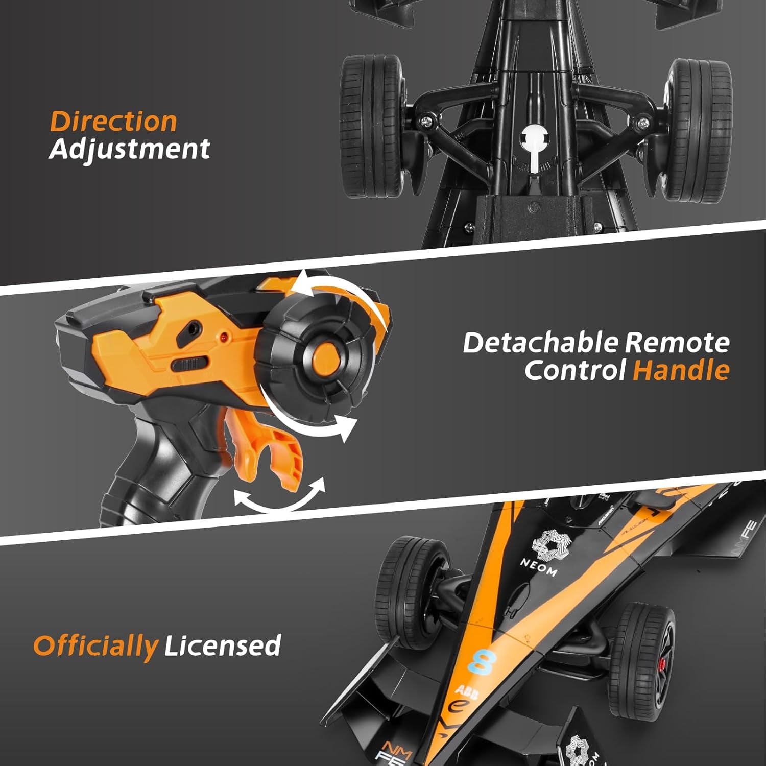 Miebely Remote Control Car - 1/14 Scale Licensed McLaren Neom Formula Rc Race Car,2.4GHz 3.7V 500 mAh Car Toys, Racing Hobby Car Model Ideal Gifts for Adults Kids Boys Girls