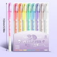 thumbnail image 3 of Kaba Bear 3D Jelly Pen 8Pcs, 3D Jelly Pens 8 Colors Candy Color Gel Ink Pens Art Supplies Marker Handwriting Pens Ink Pens for Writing Notes 5Ml, 3 of 9