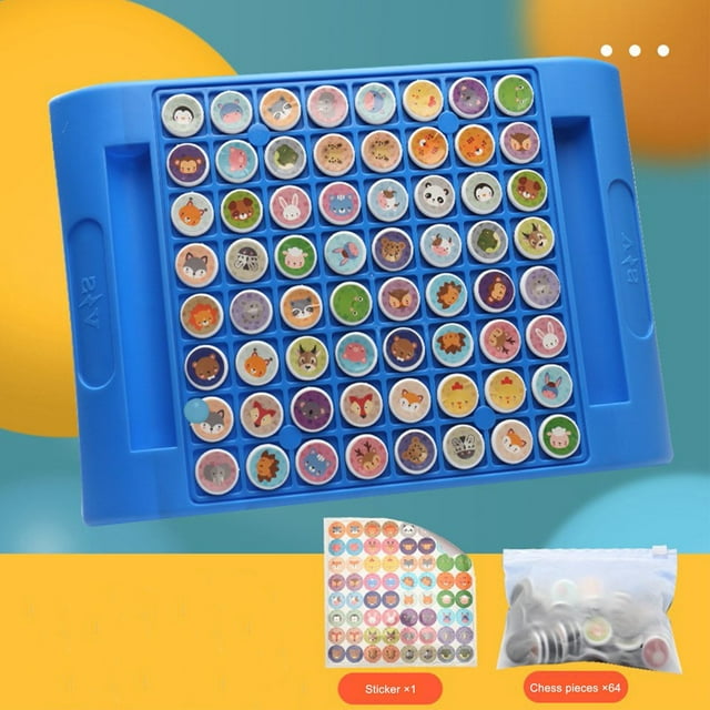 Juego de mesa giratorio para niños | Juego de memoria para preescolar y jardín de infancia | Juguete educativo de 64 piezas para noches de juegos en familia y fiestas