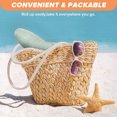 thumbnail image 4 of Conjunto de sombrero y bolsa de paja con lazo de verano para mujer, con circunferencia de 56 a 58 cm, bonito sombrero para el sol, 4 of 5