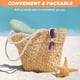 thumbnail image 5 of 52-54 cm circunferencia del sombrero sombrero de paja de encaje con lazo de verano para niños y conjunto de bolsa de paja lindo sombrero para el sol de salida, 5 of 6