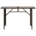 thumbnail image 2 of vidaXL Garden Table with Glass Top Brown 110x68x70 cm Poly Rattan, 2 of 5