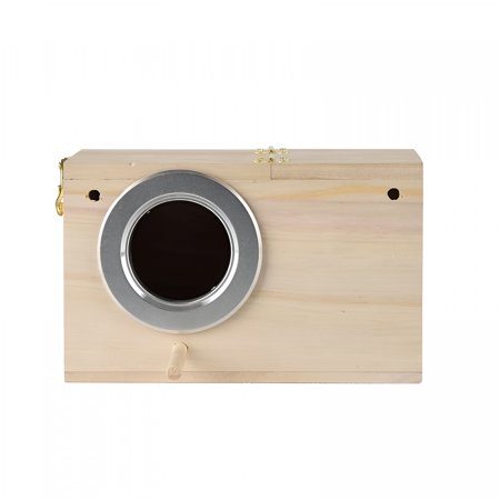 ACDANC Parakeet Nest Box Bird House Wood Breeding Box for Lovebirds Parrotlets Mating Khaki One Size