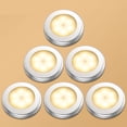 thumbnail image 1 of Lámpara LED inalámbrica con sensor de movimiento (6 unidades) para armario, escalera, pasillo, cocina y dormitorio (cubierta plateada (luz cálida)), 1 of 5
