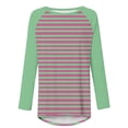 thumbnail image 4 of Chandail en Molleton Rayé Surdimensionné pour Femmes Manches Longues Raglan Col Rond Chandail-Over Automne 2024 Tunique Ample Hauts Tee-Shirts Manches Longues P-109 Rose Vif-A TG, 4 of 5