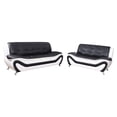 thumbnail image 3 of 3 Piece Living Room Sofa Set, Sofa/Loveseat/Chair, Black & White Color, Faux Leather Upholstery Material, More color and Styles Available, 3 of 8