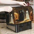 2 Slice Toaster Cover, Halloween Cute Black Cat Ghost Waterproof