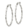 thumbnail image 3 of FJC Finejewelers 925 Sterling Silver Satin Twisted Hoop Earrings 30 x 31 mm, 3 of 6